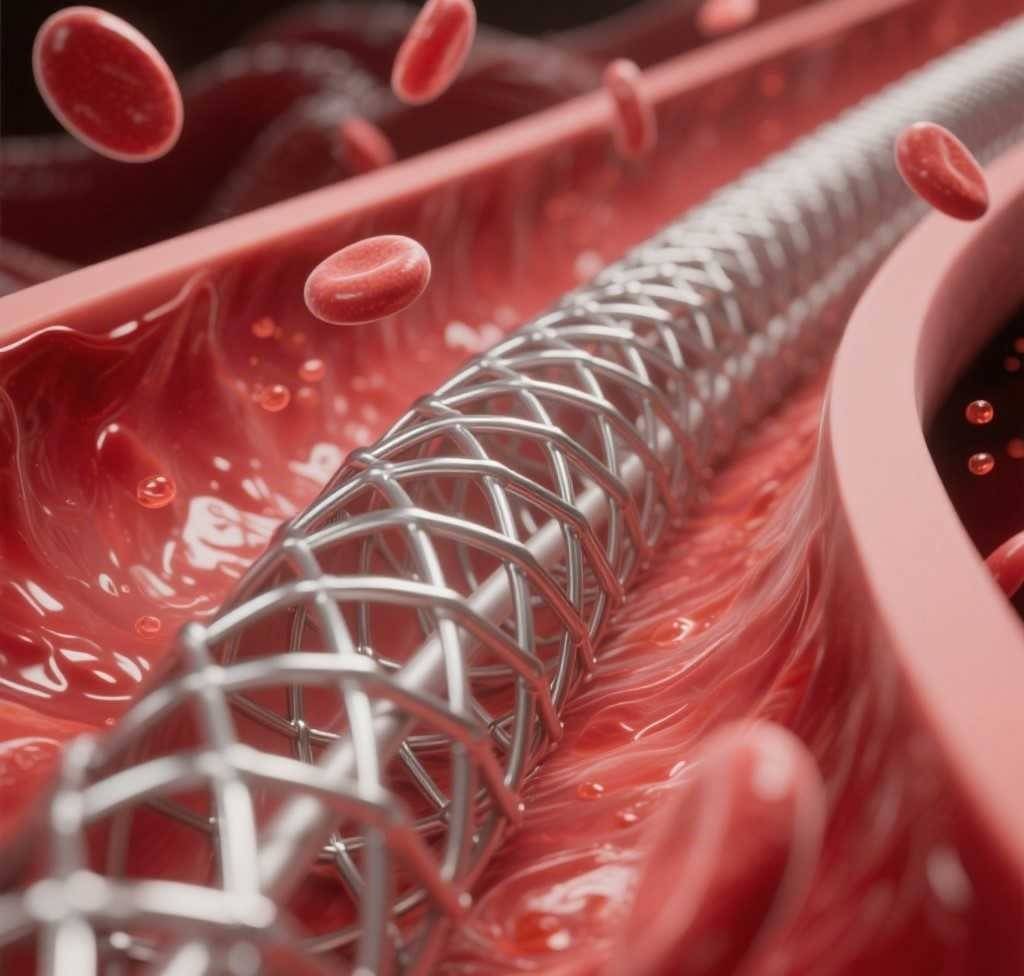 A schematic diagram of vascular stent. (Generated by AI)
